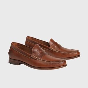 NEW H.S. Trask Sadler Leather Handsewn Penny Loafer Brown